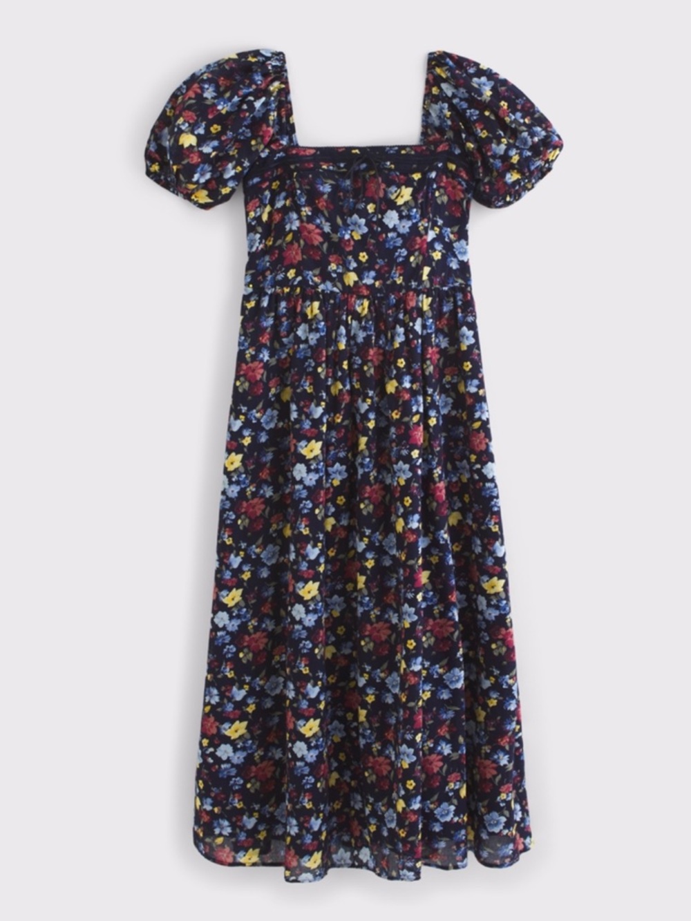 Abercrombie & Fitch Emerson Puff Sleeve Midi Dress